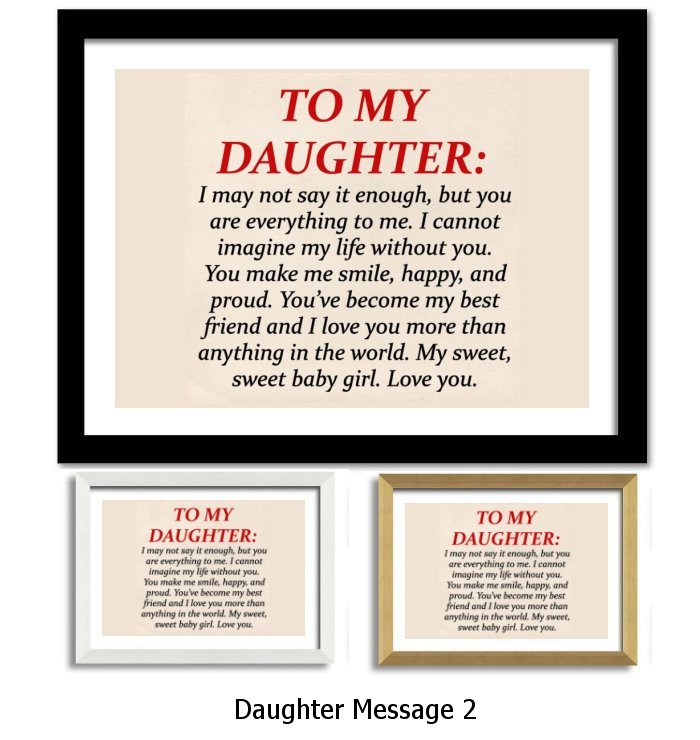 Daughter Message Framed Print